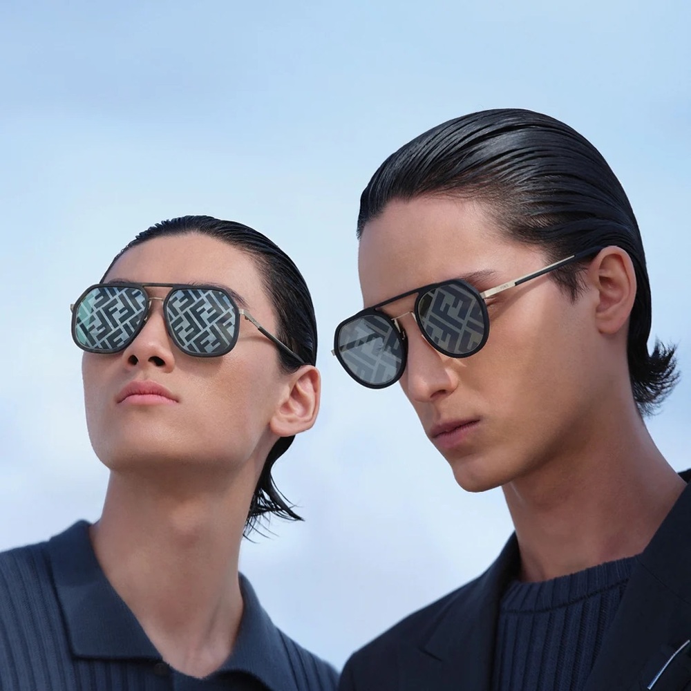 💯- New Authentic Fendi Pattern Pilot Men's Sunglasses FE40040U 02C 51. - Picture 9 of 16